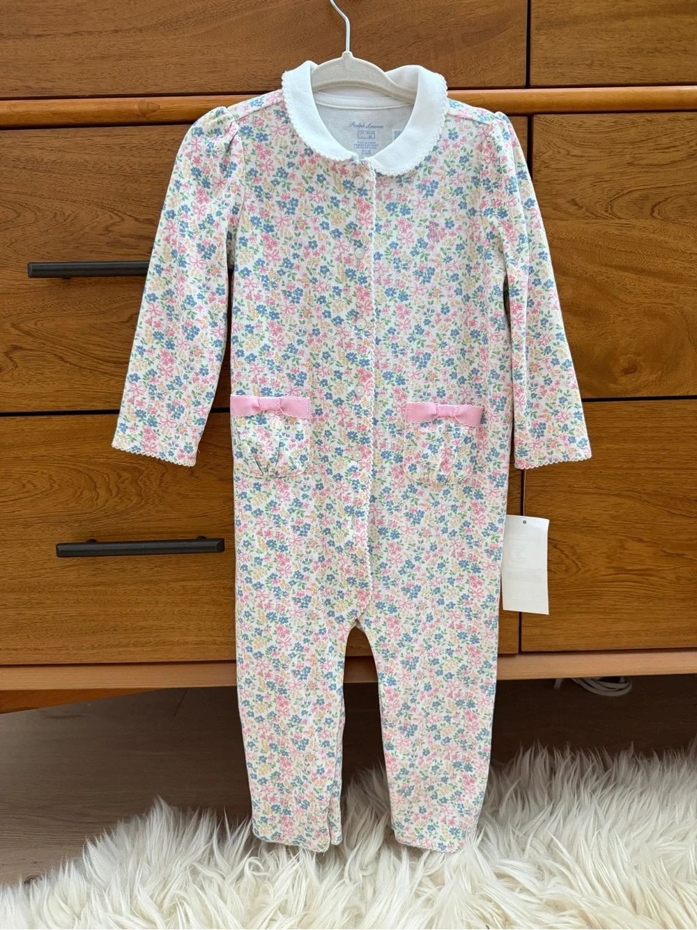 Ralph Lauren Baby Floral Print Cotton Coverall 12m